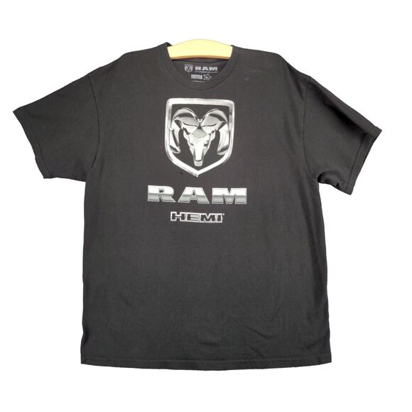 Ripple Junction Mens Crewneck Short Sleeve RAM Hemi Chrome Logo T-Shirt Black XL - Picture 1 of 13